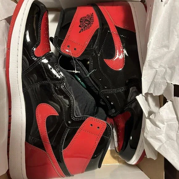 Black & Red High Top Streetwear Sneakers – Stylish Casual Basketball Style Shoes - Picture 3 of 7